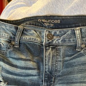 Maurices High-Rise Distressed Blue Skinny Jeans